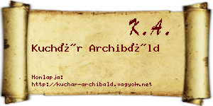 Kuchár Archibáld névjegykártya